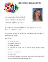 PRÉSENTATION DE CANDIDATURE Eloïse GELLEE